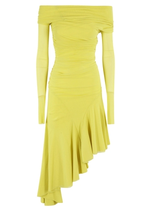 Philosophy Di Lorenzo Serafini Yellow Asymmetric Midi Dress