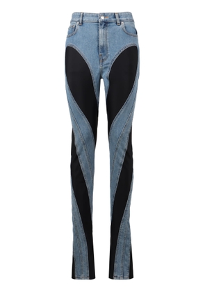 Mugler Slitted Bi-Material Spiral Jeans
