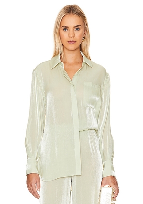 SIMKHAI Jolene Button Down Shirt in Sage. Size M, XS.