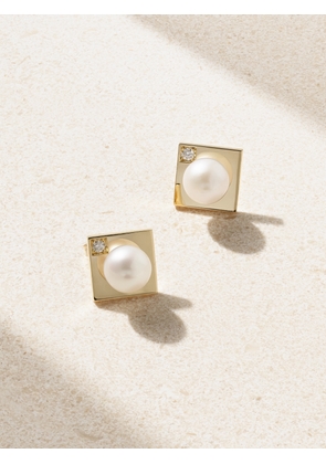 Mizuki - 14-karat Gold, Diamond And Pearl Earrings - One size