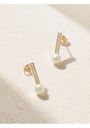 Mizuki - 14-karat Gold, Pearl And Diamond Earrings - One size
