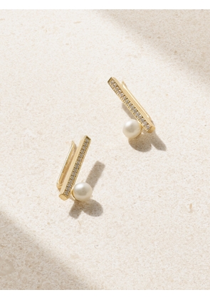 Mizuki - 14-karat Gold, Diamond And Pearl Earrings - One size