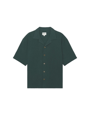 Rhythm Relaxed Texture Shirt in Dark Green. Size S.