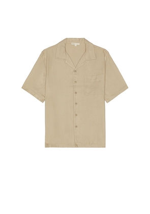 onia Viscose Vacation Shirt in Tan. Size M, S, XL/1X.