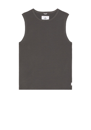 Reigning Champ Copper Jersey Sleeveless Shirt in Grey. Size M, S, XL/1X.