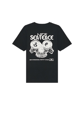 Obey Life Sentence Tee in Black. Size M, S, XL/1X.