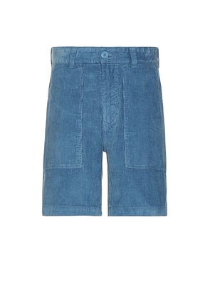 Obey Reed Corduroy Utility Short in Blue. Size 30, 32, 33, 34.