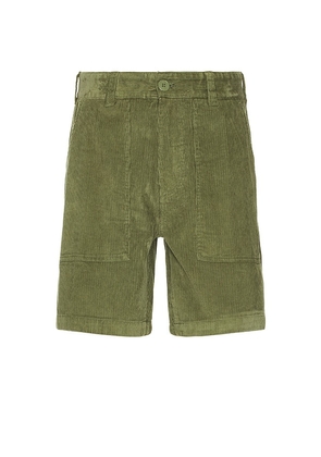 Obey Reed Corduroy Utility Short in Army. Size 30, 33, 34, 36.