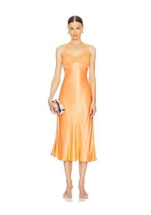 Rails Laura Midi Dress in Orange. Size M, S, XL, XS.