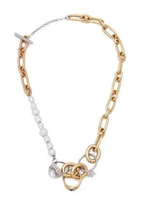 Marni ring-embellished chain necklace - White