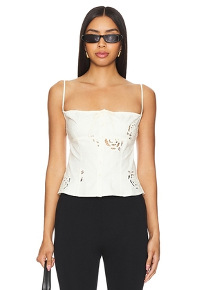 WeWoreWhat Ruched Cup Button Tank in Ivory. Size XS.