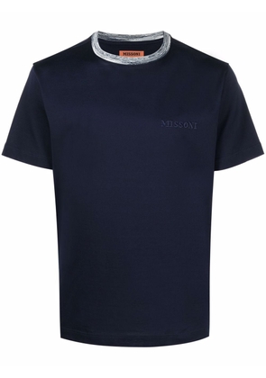Missoni logo embroidered cotton T-shirt - Blue