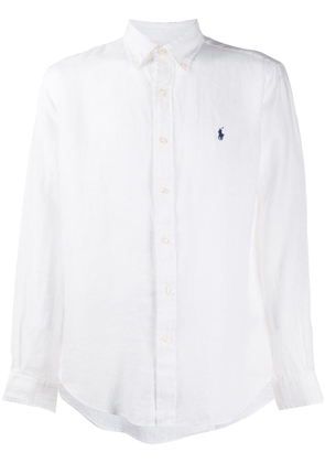 Polo Ralph Lauren linen logo embroidered shirt - White