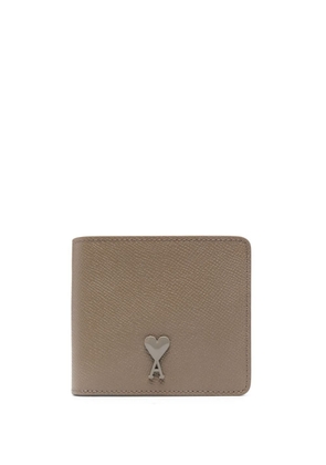 AMI Paris Ami De Coeur leather folded wallet - Neutrals