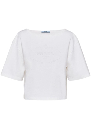 Prada logo-appliqué T-shirt - White