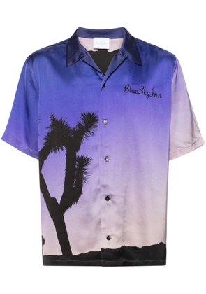 BLUE SKY INN palm tree-print ombré shirt - Purple