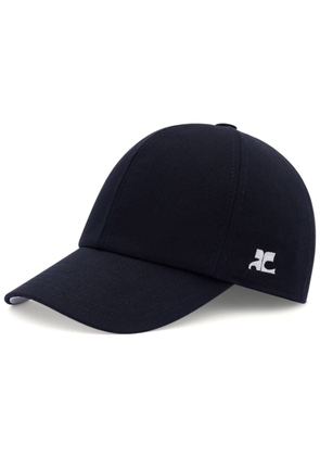 Courrèges EMBROIDERED COTTON CAP - Black