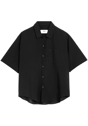 AMI Paris Ami de Coeur-embroidery cotton shirt - Black