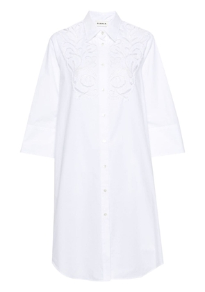 P.A.R.O.S.H. broderie-anglaise detailed shirt dress - White