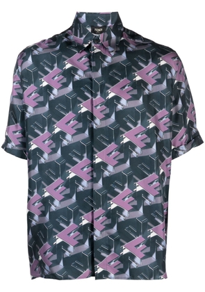 FENDI Fendi Block-print silk shirt - Purple