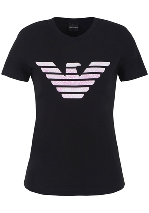 Emporio Armani logo-print stretch-cotton T-shirt - Black