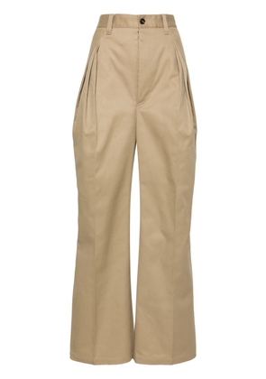 Maison Margiela pleat-detailed twill trousers - Neutrals