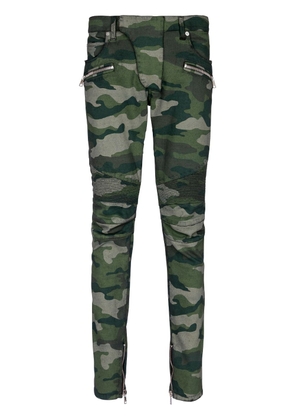 Balmain camouflage-print slim jeans - Green