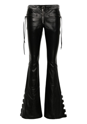 Courrèges mid-rise bootcut leather trousers - Black