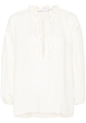 IRO Ganitte textured ruffled blouse - Neutrals