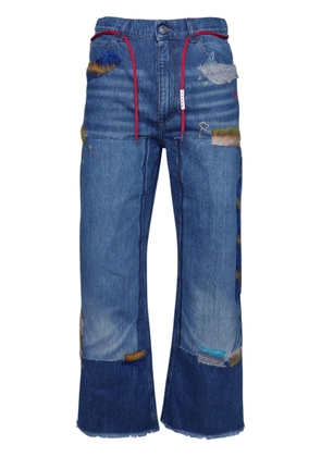Marni logo-patch cotton jeans - Blue