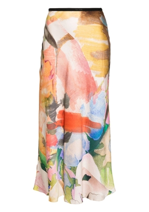 Paul Smith Floral Collage-print midi skirt - Green