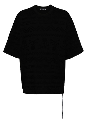 Mastermind Japan logo-jacquard cotton T-shirt - Black