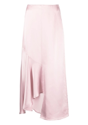 Róhe satin-finish draped midi skirt - Pink