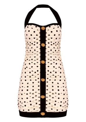 Balmain polka dot-print mini dress - Neutrals