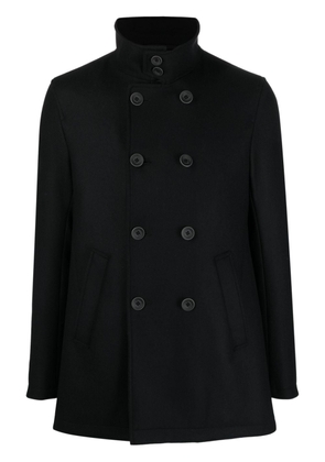 Herno double-breasted brushed peacoat - Black