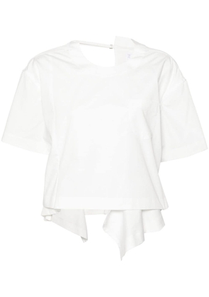 sacai asymmetric poplin T-shirt - White