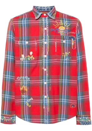Polo Ralph Lauren floral-embroidery plaid shirt - Red