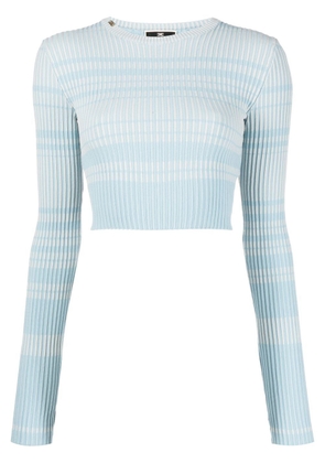 Elisabetta Franchi striped cropped jumper - Blue