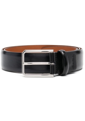 Santoni bucke-fastening leather belt - Black