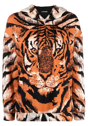 Roberto Cavalli tiger-print drawstring hoodie - Orange