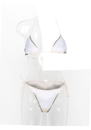 Jean Paul Gaultier Cartouche-print triangle bikini - Neutrals