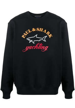 Paul & Shark logo-print cotton sweatshirt - Blue