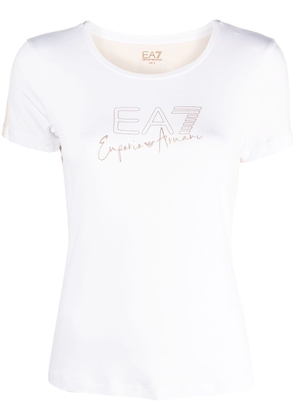 Ea7 Emporio Armani logo-print round-neck T-shirt - White