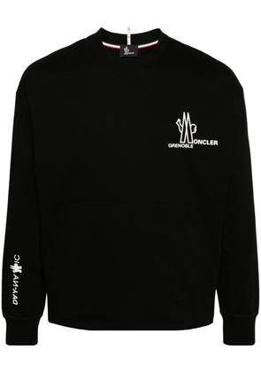 Moncler Grenoble embossed-logo cotton sweatshirt - Black
