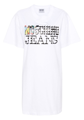 MOSCHINO JEANS logo-print T-shirt dress - White