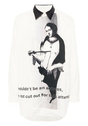 Yohji Yamamoto Puncture M A-Stabbing Women shirt - White