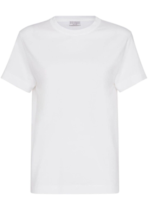 Brunello Cucinelli Monili-trim cotton T-shirt - White