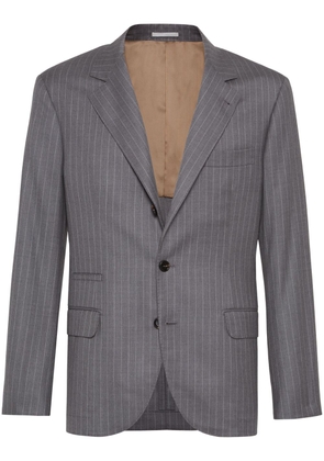 Brunello Cucinelli single-breasted chalk-stripe blazer - Grey