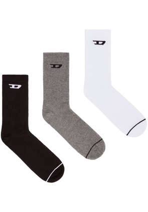 Diesel logo-intarsia socks (pack of three) - Grey