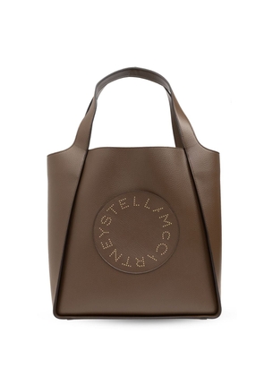 Stella McCartney logo-perforated faux-leather tote bag - Brown